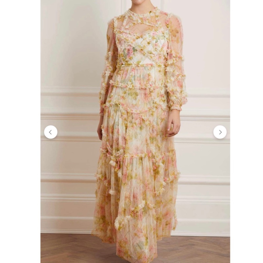 Needle and thread ruffle gown